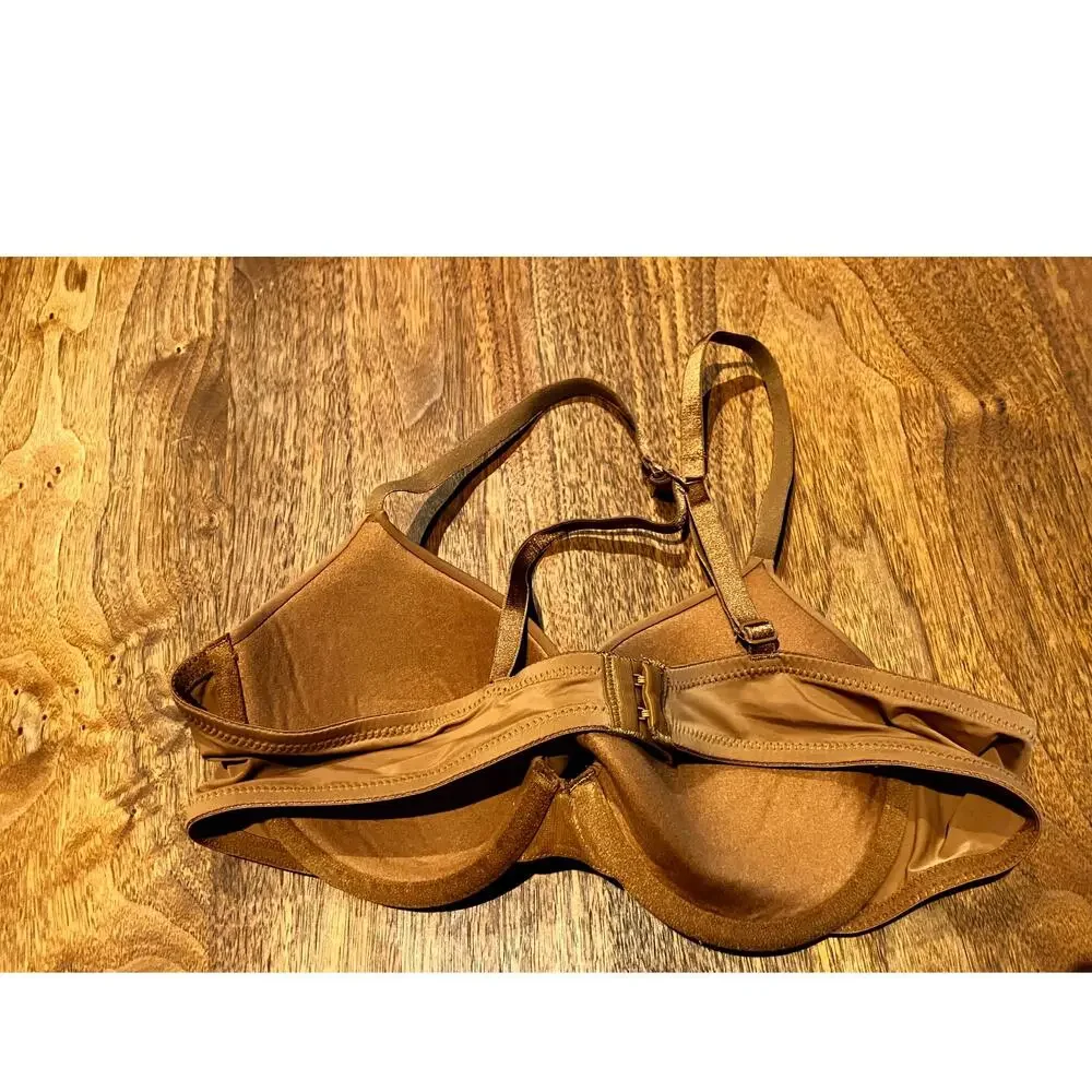 Auden Bra The Everyday Demi Lightly Lined T Shirt Bra 36A Beige Soft Brown‎ Nude